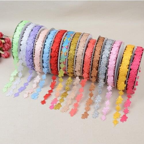 Polyester Ribbon Embossed Butterfly Style 15mm High Quality DIY Wedding Clothing Sewing & Fabric Accessories BBXU-011