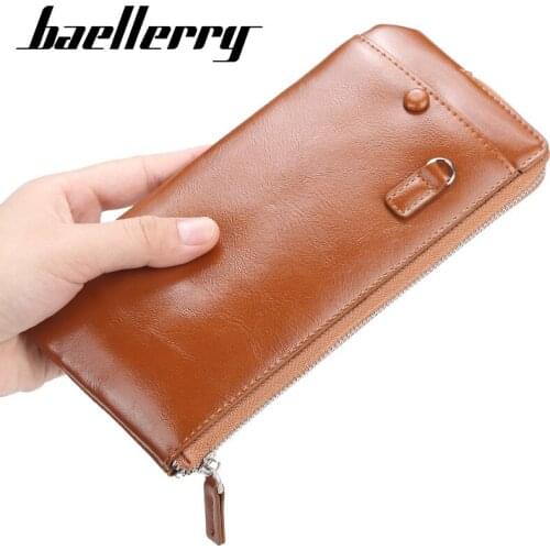 Pu Leather Fashionl Men Wallet High Capacity Long Man Purse Zipper Clutch Wallet for Men Multifunctional Mobile Phone Bags 2020