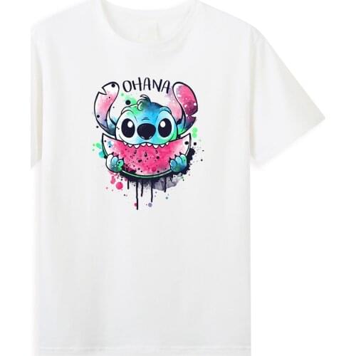Ohana Lilo Stitch Graphic Men T Shirts Funny Hip Hop Disney Mens T-Shirts Cotton Casual Tee Tops Fashion Vintage Summer T Shirt