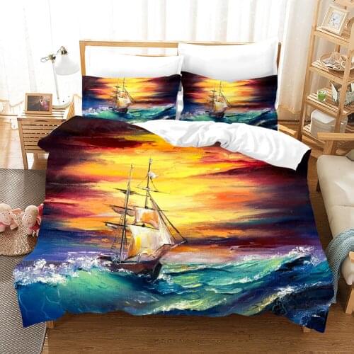 3D Printed Painting drawing pattern Bedding Single and Double King Queen Full Size Duvet Cover Luxury Design Landscape Bed Set