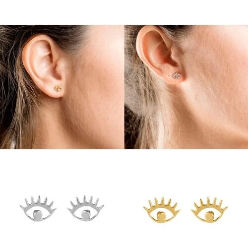 Luxury Bling Star Eyes S925 Sterling Silver Stud Earring For Women Golden Silver Earrings Girl Ear Bone Zircon EarRings