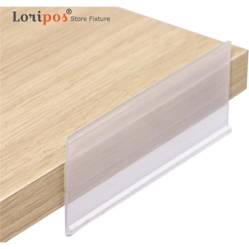 40pcs Self-adhesive Data Strip Label Holder Tray Rack Shelf Edge Display Clear Scanner Rail Price Tag Card Sign Frame Pop Clip