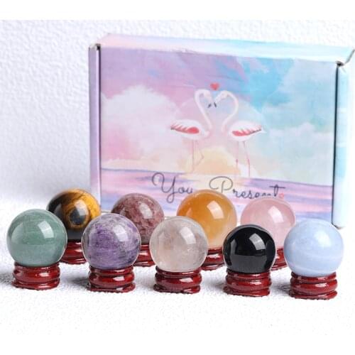 1Set Natural Dream Amethyst Rose Quartz Ball Polished Globe Massaging Reiki Healing Stone Home Decor Free Support Exquisite Gift