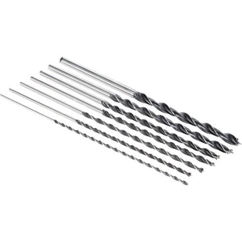 7pcs/set 300mm Extra-Long Brad Point High-carbon Steel Wood Drill Bit Set Three Point Woodworking Drill