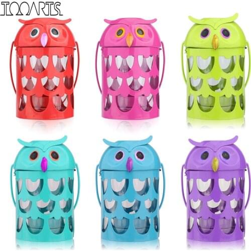 Tooarts Owl candle holder 6 color Hurricane lamp Practical ornament Fantastic ornament Home Furnishing Articles