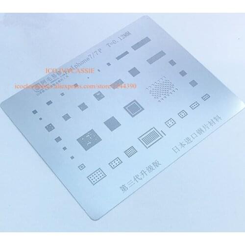 For iPhone 7 7P 7 Plus Stencil CPU Wifi Nand flash IC BGA Direct Heating Template 0.12mm Thickness