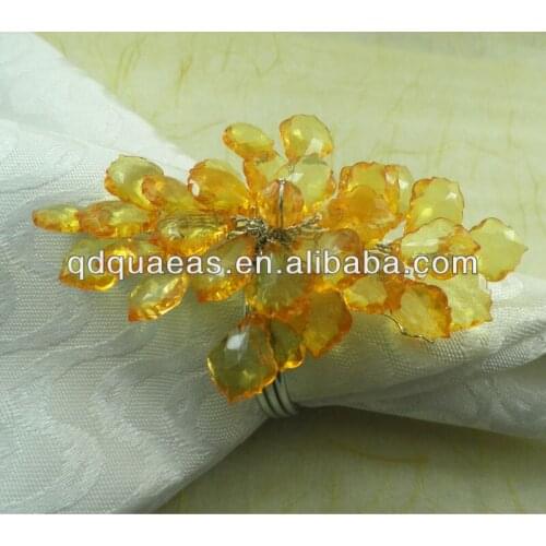 Decoration napkin holder wedding clear acrylic flower napkin rings