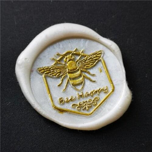 Bee sello bee happy wax seal stamp head of Retro Wood Stamp Sealing Wax Seal Stamp Wedding Decorative sealing Stamp wax seals