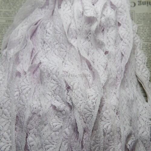 Clearance 132 yards 18mm width light purple pink elastic Lace trim sewing/garment/clothes accessories C08