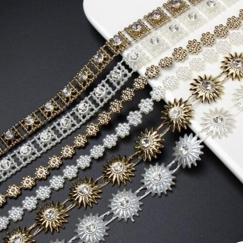 Pearl Roll Rhinestone Chain Plastic Rhinestones Garment Diy Rhinestones Sewing Accessories Diy Rhinestone For Clothes Crafts