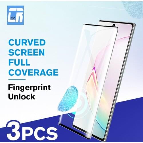 1-3Pcs Tempered Glass For Samsung Galaxy Note 8 9 10 Plus 20 Ultra 200D Full Curved Screen Protector For Samsung S10 S9 S8 Plus