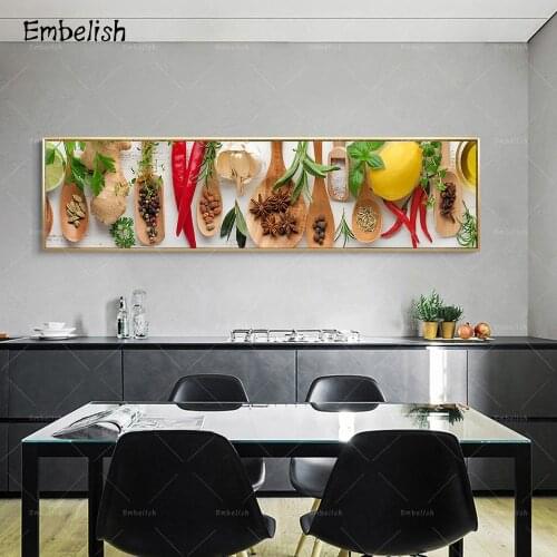1 Pieces Hot Herbs Grains Spice Modern Kitchen Home Decor Pictures Food Large Wall Art Posters HD Canvas Restaurant Oil Painting
