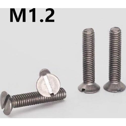 10PCS M1.2x2/3/4/5/6/8mm Slotted Screws Titanium Countersunk Bolts DIN963 GB68 Slot Pure Titanium Screw GR2/TA2