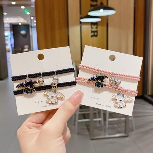 2pcs / set magnet attract couple Bracelet cartoon charm jewelry for women men braided rope bracelets best freinds jewelry gift