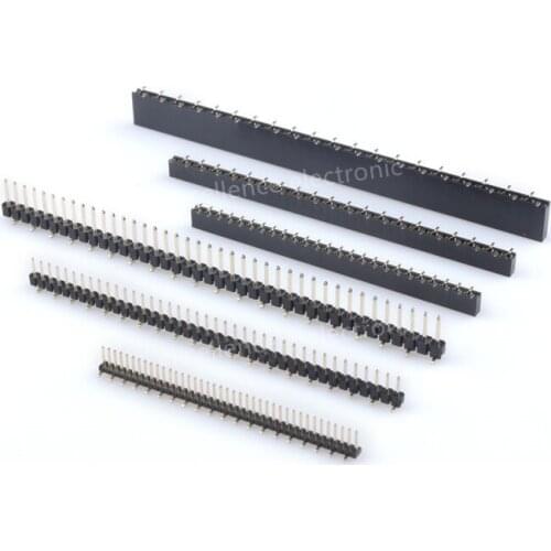 5PCS SMT Pitch 1.27 2.0 2.54mm 1*40p 1*50p single Row dislocation Male Female Pin Header socket Connector Pinheader For Arduino