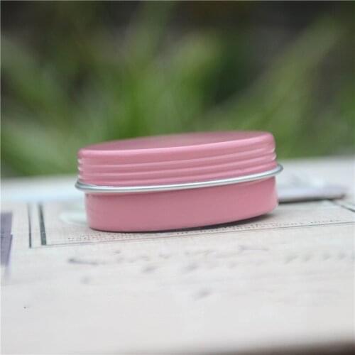 20-25g Aluminum Cream Tins Wholesale Cosmetic Pink Aluminum Containers Hair Wax Jewelry Pot Handmade Soap Threaded Aluminum Box