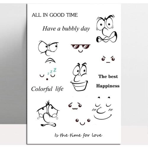 AZSG Different Expressions Clear Stamps For DIY Scrapbooking/Card Making/Album Decorative Silicone Stamp Crafts