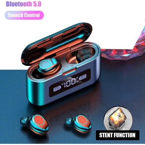 Bluetooth Wireless Headphones with Mic Sports Waterproof TWS Bluetooth Earphones Touch Control Wireless Headsets Earbuds Phone