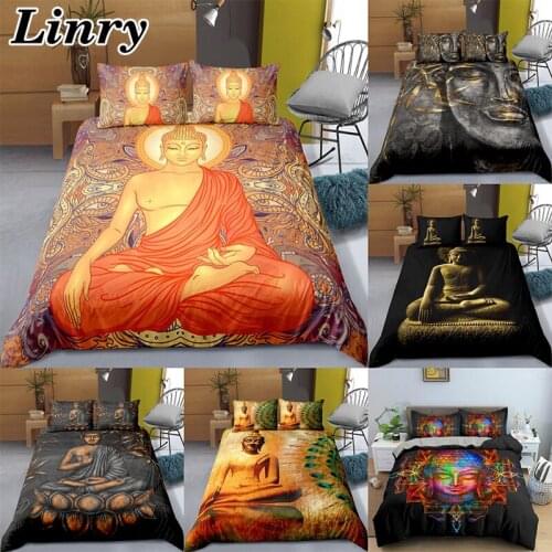Dropshipping Buddha Statue Duvet Cover Bedding Set Double Twin/queen/king Size Quilt Cover Pillowcase Bedclothes Home Textile