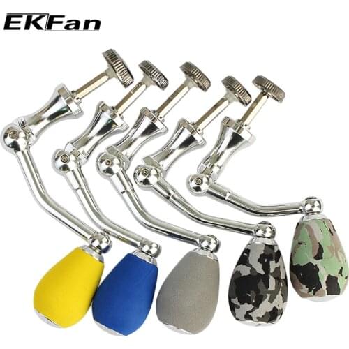 EKFan Metal Fishing Reel Handle EVA Knobs Folding Handle Crank For 1000 2000 3000 Spinning Reel