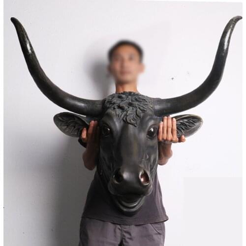 Head Arts Crafts The European lion Lang Di creative animal head wall decoration living room decorative wall Ngau Tau creative re