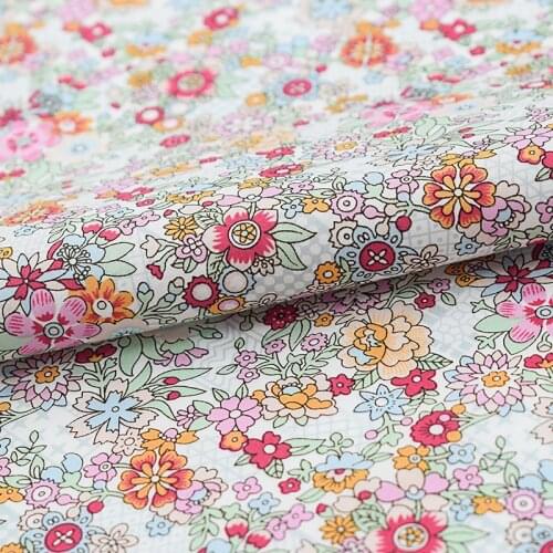 Red Flower Printed Cotton Fabric For Dress Tissus Au MÈTre Telas Por Metro Tissu Vestidos Sewing Tela Ткань