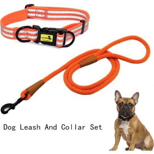 Dog Harness Leash Collar Set Adjustable Soft Reflective Dog Harness for Small Medium Big Pet Collar Leash Outdoor Walking