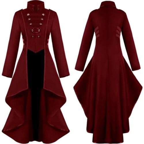Halloween Costumes Medieval Dress For Adult Women Punk Victorian Retro Costume Renaissance Gothic Jacket Tuxedo Green Blue Red