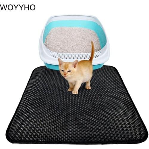 3 Sizes Honeycomb Cat Litter Mat With Waterproof Botton EVA Foam Double Layer Folding Cats Litter Pads Pet Supplies