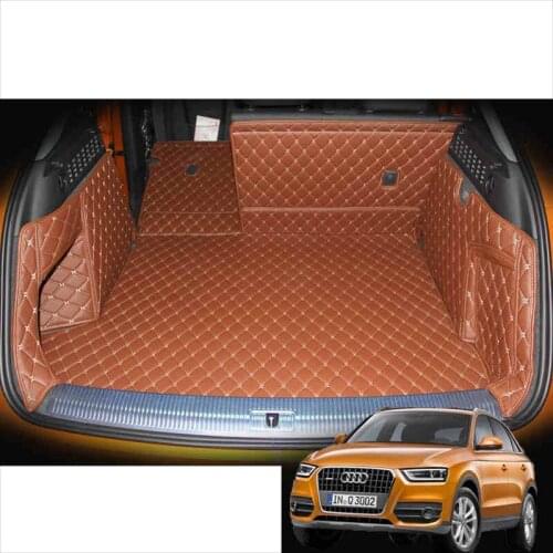 Leather Car Trunk Mat Cargo Liner for Audi Q3 2011 2012 2013 2014 2015 Rug Carpet Interior Accessories