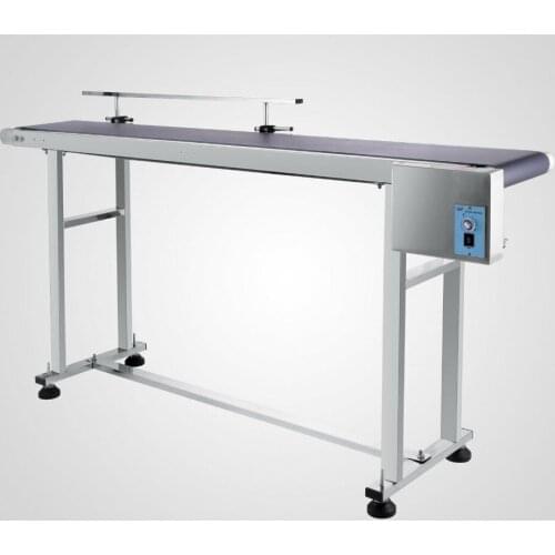 Belt Electric Conveyor Machine Single Guardrail 59" x 7.8" Electric Laser Printing Code Conveyor Belt