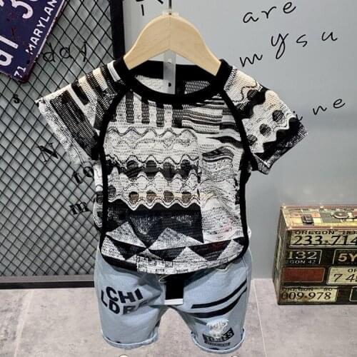 Summer boys clothes sets boy Hollow T-shirt + Shorts Pants 2pcs/set short sleeve clothing children active suits cotton kids wear