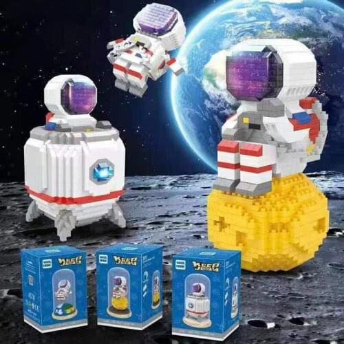 Astronaut Micro Building Blocks Spaceman Figures Model Toy DIY Assembly Gift Box Kids Gifts Color Shape Arly Learning Aids
