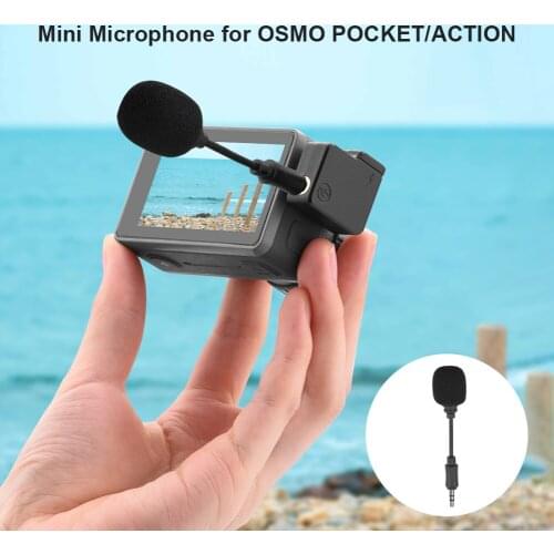 Microphone 3.5mm Mini Mic Portable Lightweight Musical Live Vlog PTZ Action Camera Elements Mic for DJI OSMO POCKET/ACTION