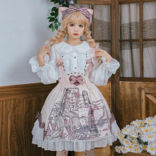 Maide Rahmen ~ Sweet Overall Skirt Short Lolita SKirt by Yomi