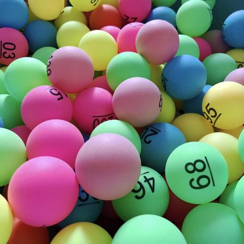 One Pack Colored Ping Pong Number Balls 40mm 2.3g Entertainment Lottery Mixed Colors for Game and Activity Advertisement