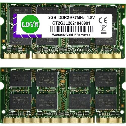 Wholesale 100PCS ddr2 2GB RAM sodimm Laptop Memory PC2-5300 6400S 800MHZ 667mhz 200pin 1.8V Notebook ddr2 RAM memoria ram ddr2