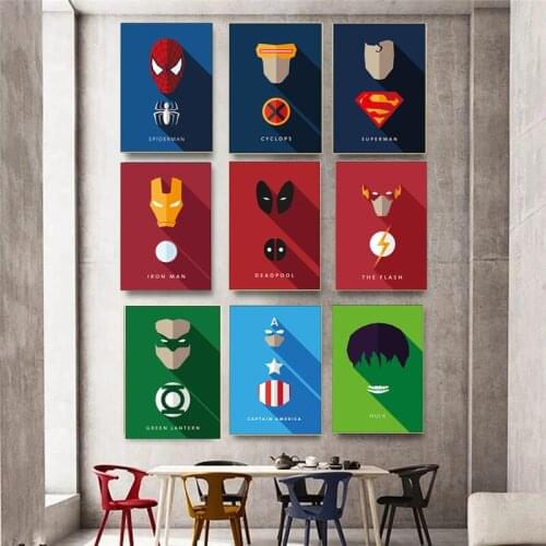Marvel Anime Avengers Superhero Canvas Painting Iron Man Posters Print Nordic Home Decoration Wall Art Pictures Kids Room Decor