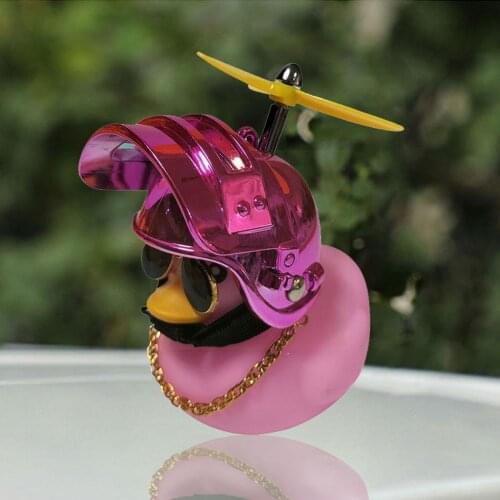 Small Yellow Duck Helmet Bamboo Dragonfly Ornaments Breaking Car Duck Accessories Duck Society Wind U9Z5