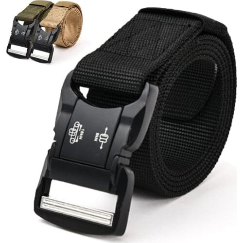Tactical Belt Training Quick Release Magnetic Buckle Multifunctional Nylon Waistband Army Equipment Outdoor Hunting Accessories