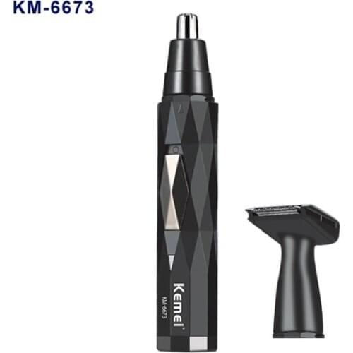 Kemei nose hair trimmer KM-6673 2 in 1 rechargeable nose hair trimmer beard trimmer sideburn trimmer portable nose trimmer