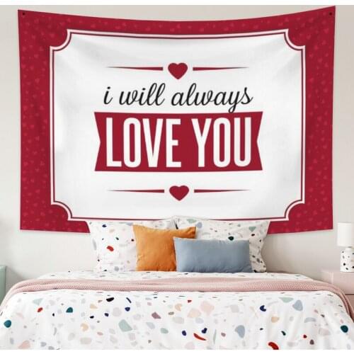 I Will Always Love You Tapestry Vintage Exotic Summer Plant Nature Frame for Bedroom Photography Wall Decor