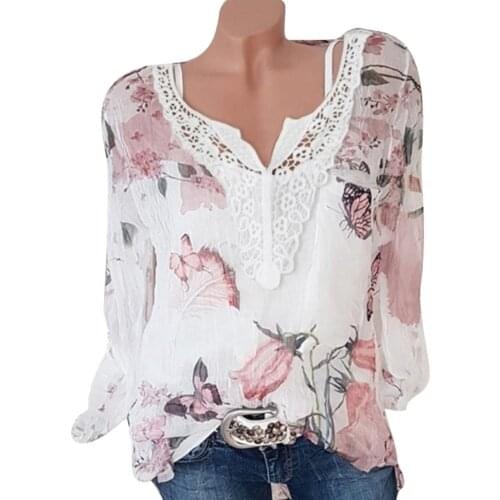 Plus Large Size Womens Blouses Summer Tops New Leisure Blouse White Loose Feather Print V Neck Half Sleeve Shirts Blusas