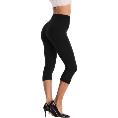Witbuy Autumn High Waist Leggings For Women Push Up Plus Size Sport Fitness Solid Spandex Cropped Pants Women Clothing 2020 New