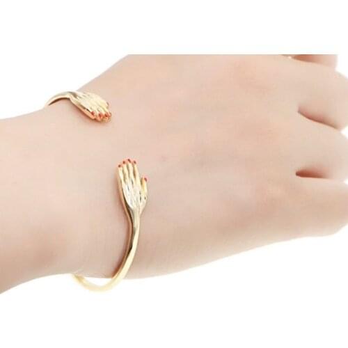 Gold Color sexy women hand Bracelet For Women Simple untique dainty Charm Open Cuff Bangles Adjustable Hand Accessories Jewelry