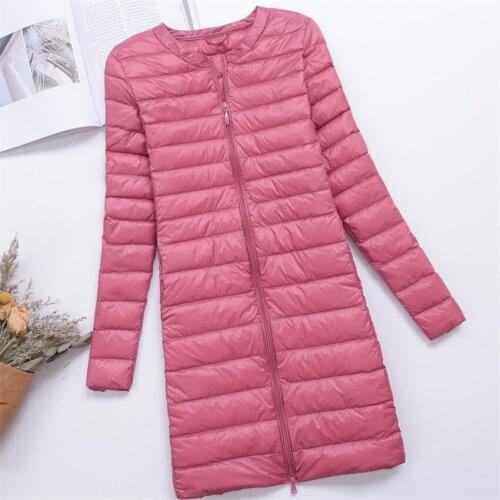Winter Slim Women Down Coat Light Thin White Duck Down Jackets Single Breasted Down Jacket Female O-neck Coats Outerwear WZ607