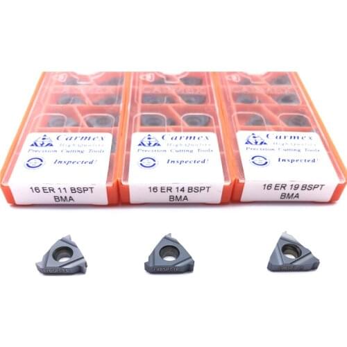 10PCS Carmex 16ER 11BSPT 14BSPT 19BSPT BMA Lathe Threading Blades CNC Lathe Cutting Tools Carbide Inserts Thread Turning Tools
