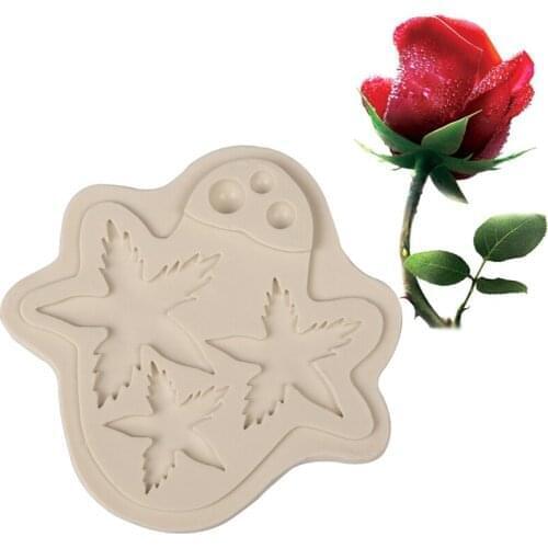 Wholesale 10 pcs Rose Receptacle Calyx Shape Silicone Sugarcraft Mold Fondant Cake Decorating Tools Baking Mold