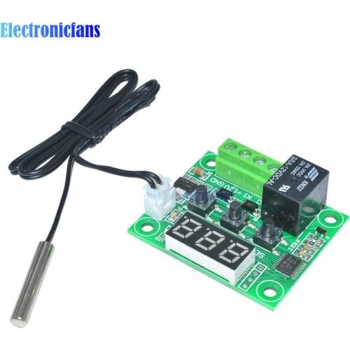10Pcs W1209 Digital LED DC 12V Heat Cool Temp Thermostat Temperature Control Switch Module On/Off Controller Board + NTC Sensor