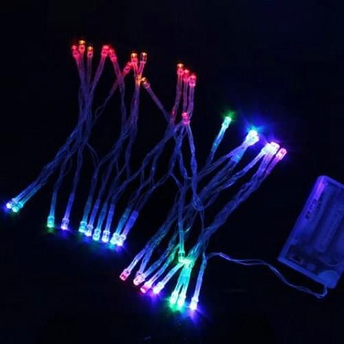 100PCs/lot 2M 20LED Battery operated String Fairy light Christmas Party wedding Garden Yard Xmas Garland tree decor-8 colors